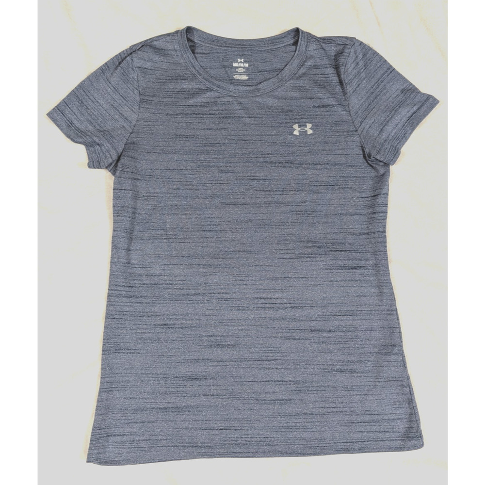 Under Armour women sz M Loose Fit athletic Top blues short sleeves thin 1011